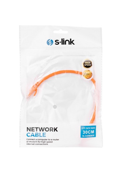 SL-CAT6030 Cat6 Patch 30CM Kablo (Turuncu)