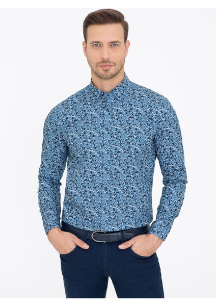 Koyu Mavi Slim Fit Gömlek