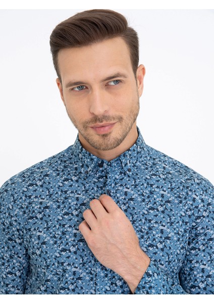 Koyu Mavi Slim Fit Gömlek