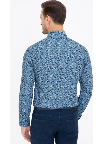 Koyu Mavi Slim Fit Gömlek