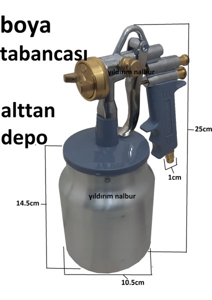 - Boya Tabancası Alttan Depolu Metal Prinç Uçlu Oto Boya Tabancası fiyatları