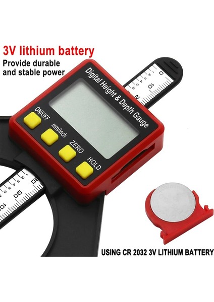 Dijital Derinlik Ölçer LCD Yükseklik Göstergeleri Kaliperler Yönlendirici Tablolar Içın Manyetik Ayaklı Ağaç Işleme Ölçme Araçları fırsatları