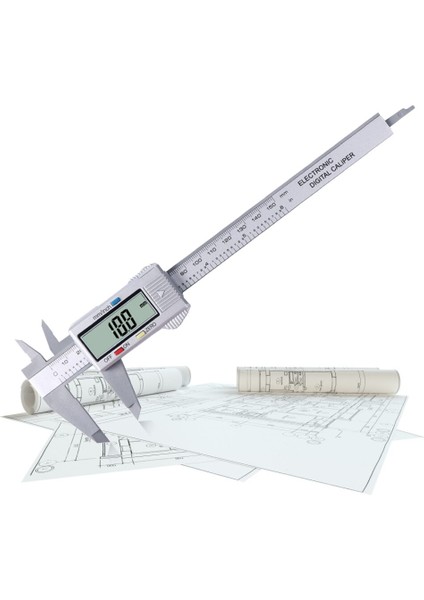 Çok Fonksiyonlu 0-150MM LCD Dijital Derinlik Taşınabilir Cetvel Klasik Doku Elektronik Sürmeli Kumpas Ölçer Mikrometre