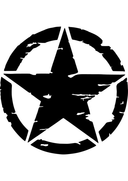 | Army Star | Araba Laptop Duvar Folyo Sticker 10 x 10 cm