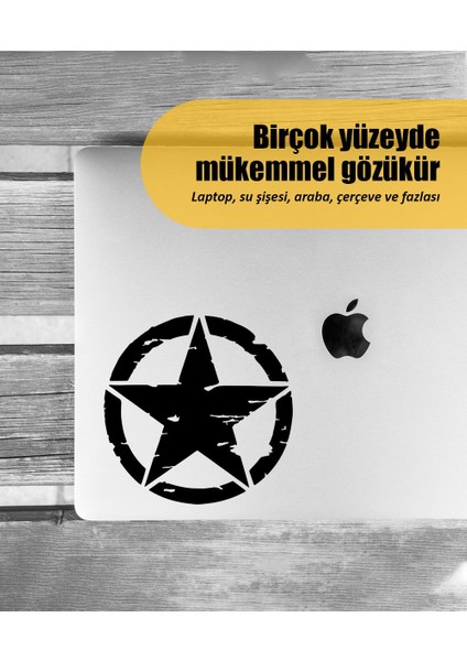 | Army Star | Araba Laptop Duvar Folyo Sticker 10 x 10 cm modelleri