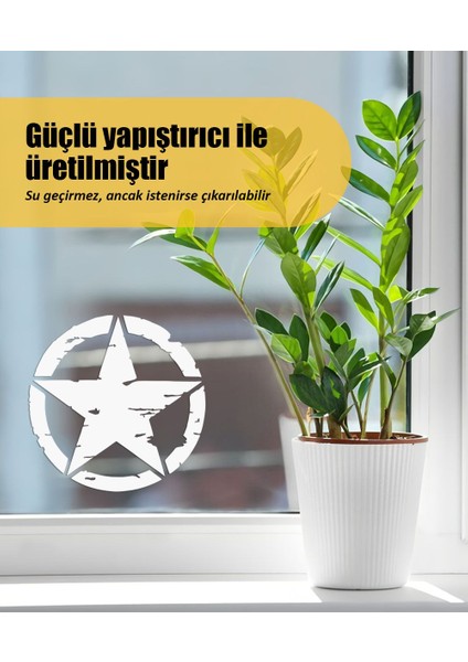 | Army Star | Araba Laptop Duvar Folyo Sticker 10 x 10 cm fırsatları