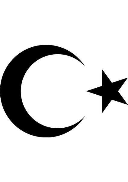 | Ay Yıldız | Araba Laptop Duvar Folyo Sticker 15 x 10,5 cm
