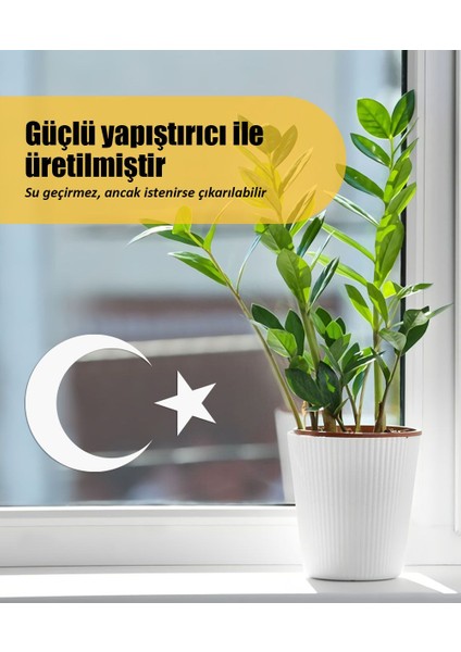 | Ay Yıldız | Araba Laptop Duvar Folyo Sticker 15 x 10,5 cm fırsatları
