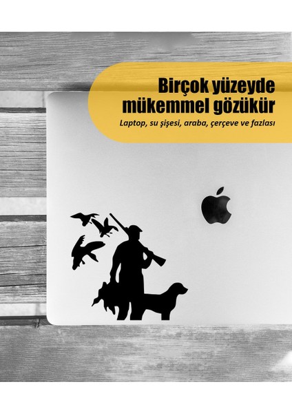 | Avcı | Araba Laptop Duvar Folyo Sticker 15 x 15 cm