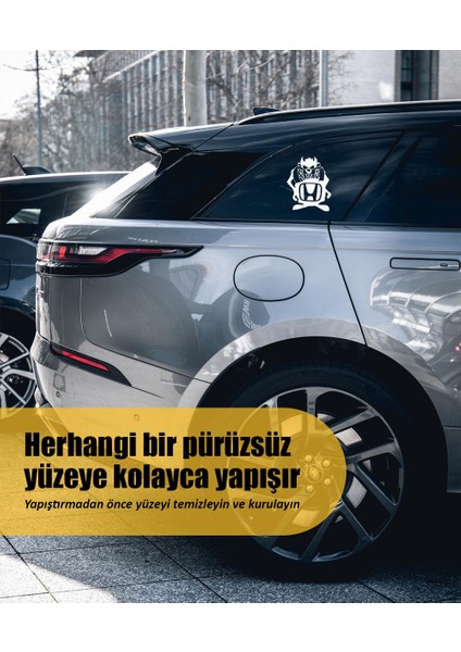 | Honda Tazmanya Canavarı | Araba Laptop Duvar Folyo Sticker 10 x 12 cm