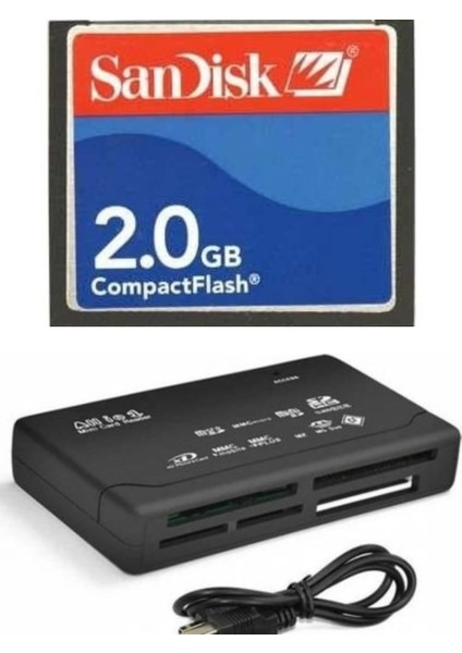 2 GB Compact Flash Hafıza Kartı USB 2.0 Cf Kart Okuyucu