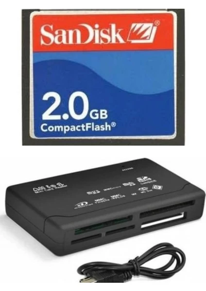 2 GB Compact Flash Hafıza Kartı USB 2.0 Cf Kart Okuyucu