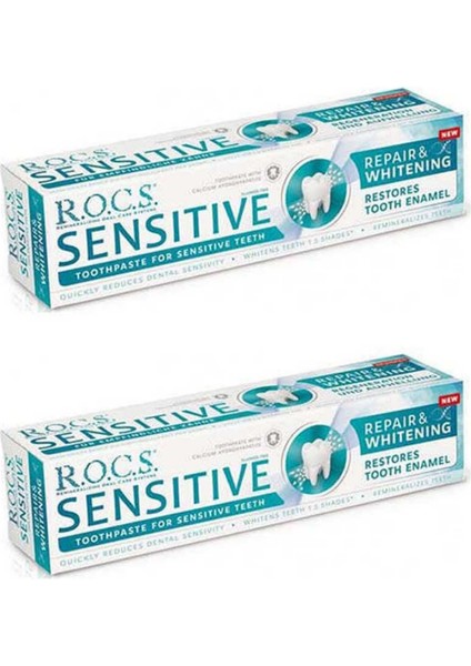 Sensitive Repair Whitening Diş Macunu Onarım Beyazlatma Florürsüz 75ML 2'li