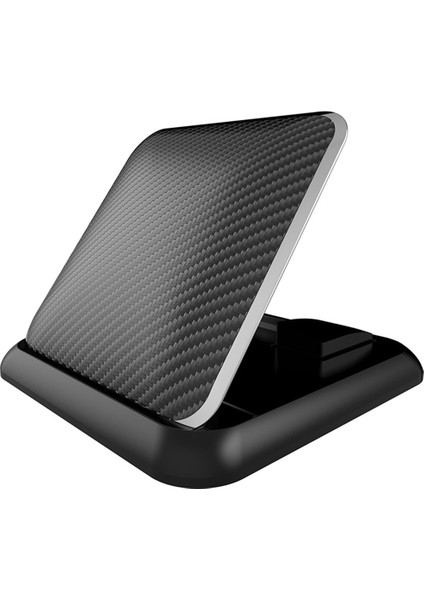 Araba Karbon Fiber Doku Silikon Cep Telefonu Tutucu 3.5-6.8 Inç Cep Telefonu Için-Siyah (Yurt Dışından)