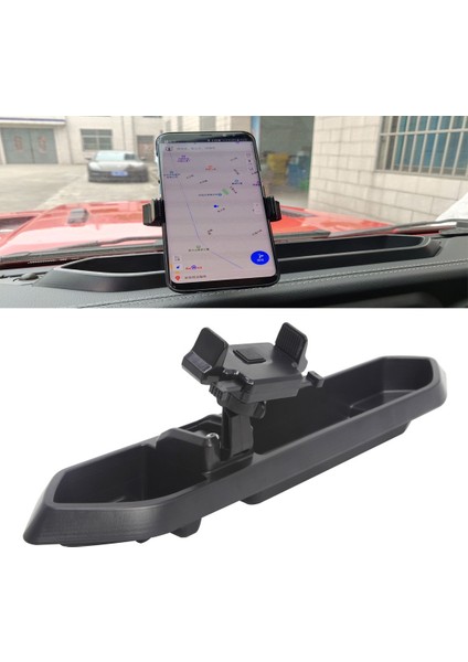 Araba Gps Braketi Dash Dağı Tutucu Cep Telefonu Tutucu Jeep Wrangler Jl 2018 Için-Siyah (Yurt Dışından)