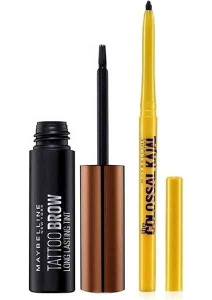 Maybelline Tattoo Kaş Geçici Kaş Dövmesi - 02 Medium Kajal Kalem Seti