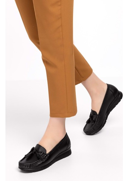 Deri Günlük Rahat Loafer Ayakkabı PYT.1200 - Siyah Cilt - 38 fiyatları
