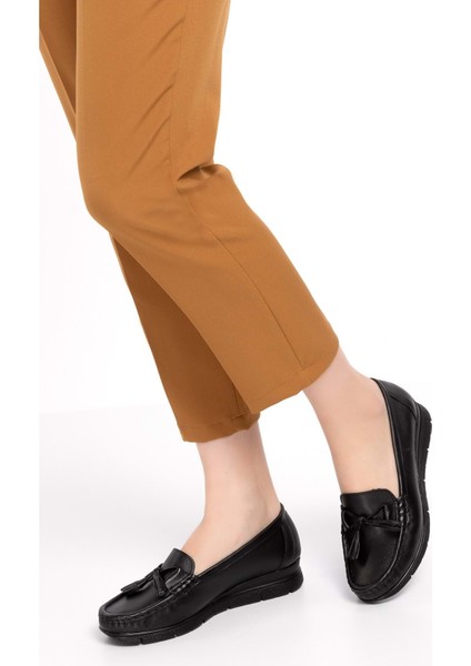 Deri Günlük Rahat Loafer Ayakkabı PYT.1200 - Siyah Cilt - 38 indirimleri