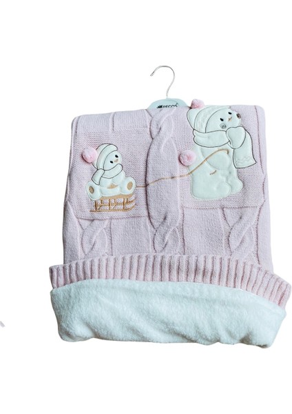 Ayı Desenli Welsoftlu Şapkalı Bebek Battaniyesi modelleri