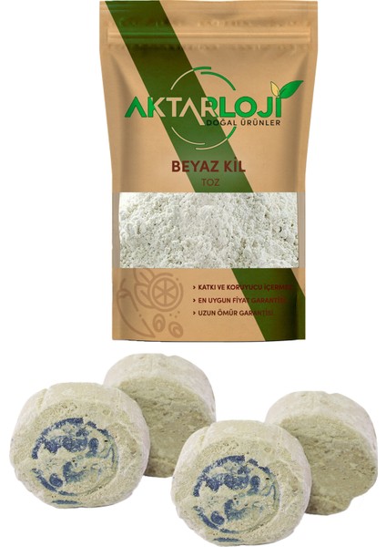 Ruşur Taşı 12 Adet & Toz Beyaz Kil 500 gr