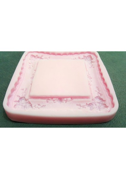 Çift Anahtarlık, Gül Kurdele Çiçek Dekor Çerçeve Silikon Kalıp K-413 fiyatları