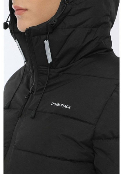 Apreski Coat Kadın Kısa Mont Kaban Siyah V5