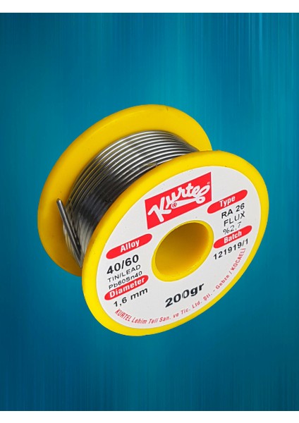 SN40PB60 Pastalı Lehim Teli 1,6 mm 200 gr