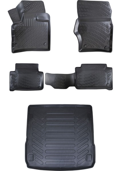 Audi Q7 3D Havuzlu Paspas 2006-2015 + Bagaj Havuzu