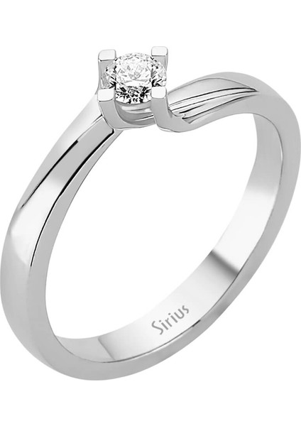 G Renk 0,18 Karat Pırlanta Tektaş Yüzük 0404R0064