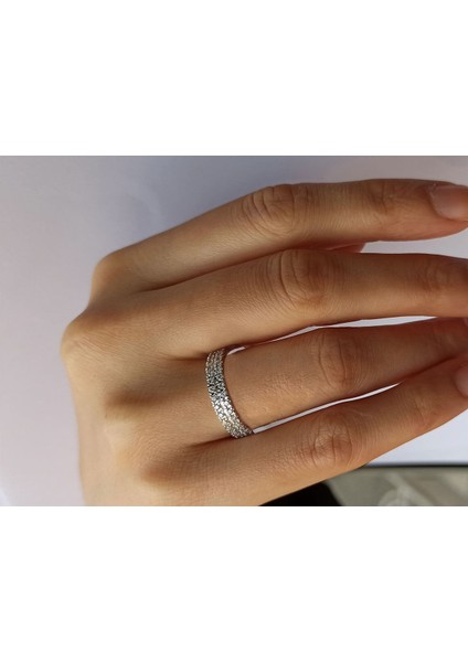 F Renk 0,41 Karat Pırlanta Yarım Tur Yüzük 0405R0008 fırsatları