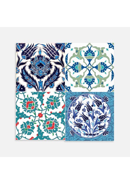 Kendinden Yapışkanlı Çini 010 Desenli Pvc Karo 30X30 cm 4'lü 0,36 M2