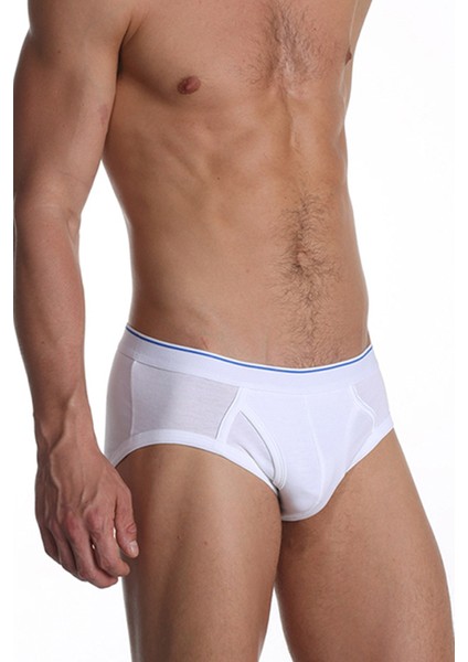 Erkek Elastanlı Beyaz Slip 0887