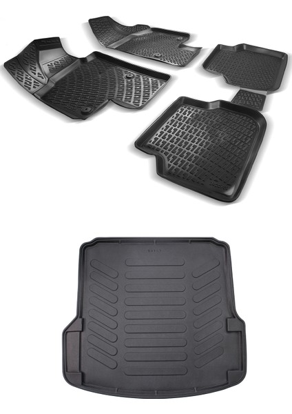 Skoda Octavia 3D Havuzlu Paspas 2004-2012 + Bagaj Havuzu
