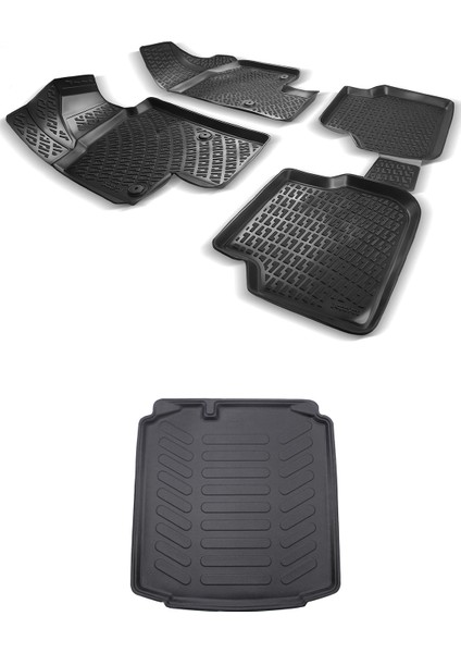 Skoda Rapid 3D Havuzlu Paspas 2012 Sonrası + Bagaj Havuzu