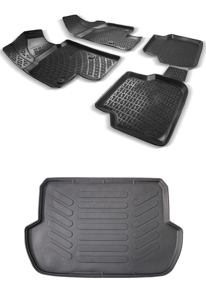 Skoda Yeti 3D Havuzlu Paspas 2009 Sonrası + Bagaj Havuzu