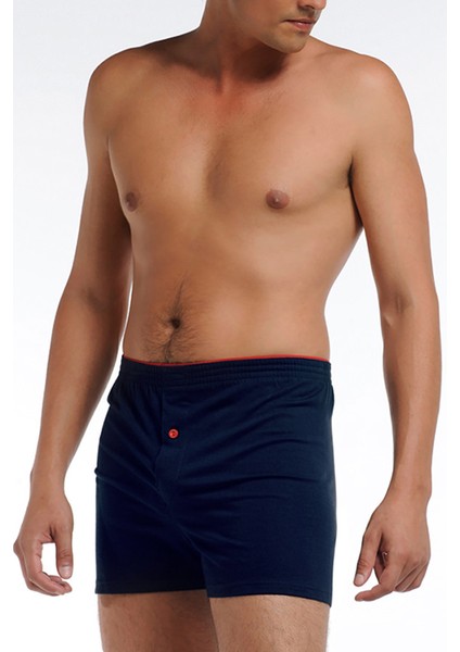 Erkek Penye Lacivert Boxer 0805