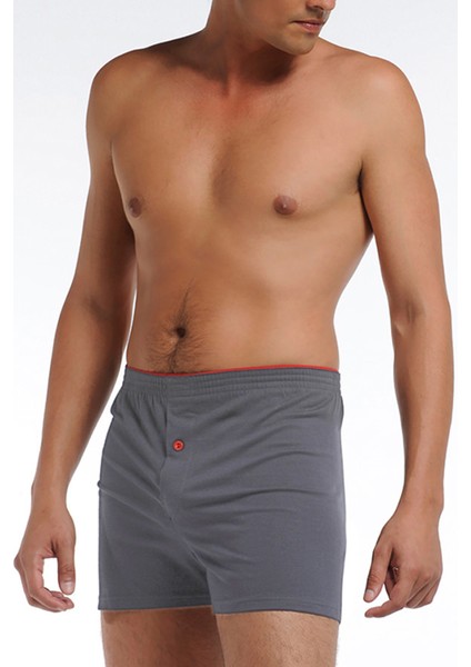 Erkek Penye Gri Melanj Boxer 0805