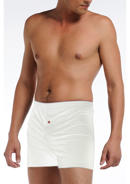 Erkek Penye Beyaz Boxer 0805