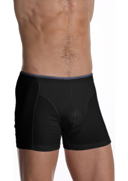 Erkek Elastanlı Siyah Boxer 0889