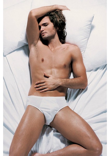 Erkek Süprem Kumaş Beyaz Slip 0740