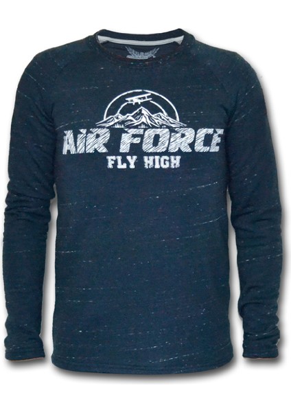 Fly Tshirt Airforce Erkek Uzun Kollu Sweatshirt - Lacivert