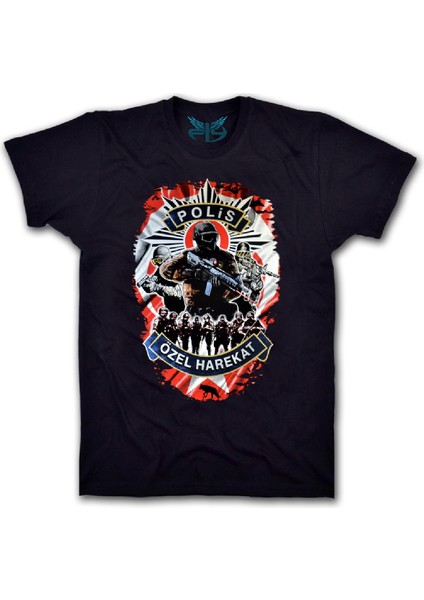 Polis Özel Harekat Kadın Kısa Kollu T-Shirt - Siyah