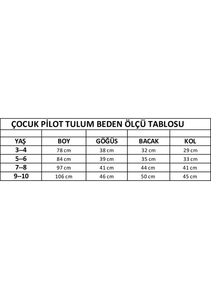 Çocuk Pilot Tulumu