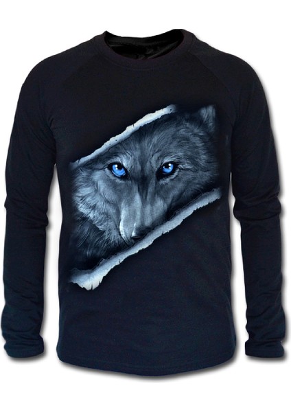 Içindeki Kurt Erkek Uzun Kollu Sweatshirt -Siyah