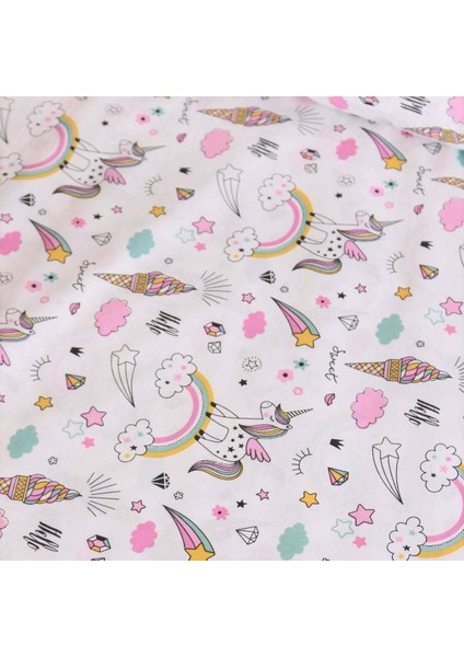 Unicorn Beyaz Nevresimlik Poplin Kumaş