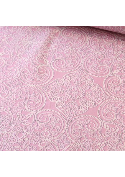 Pembe Mandala Nevresimlik Poplin Kumaş