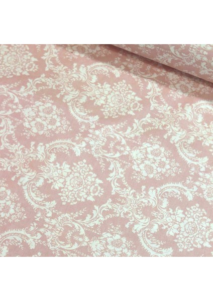 Toz Pembe Damask Nevresimlik Poplin Kumaş