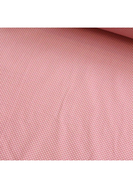 Minik Pudra Pembe Puantiye Nevresimlik Poplin Kumaş