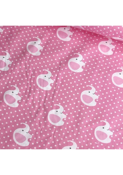 Pembe Fil Nevresimlik Poplin Kumaş