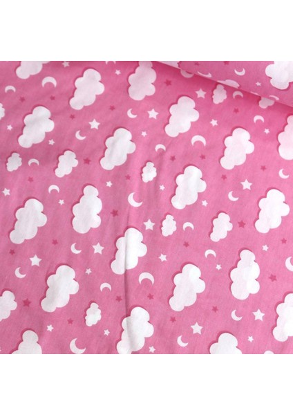 Pembe Bulut Nevresimlik Poplin Kumaş